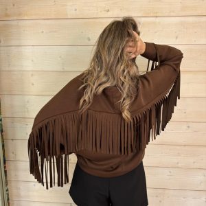 Sweat à franges chocolat