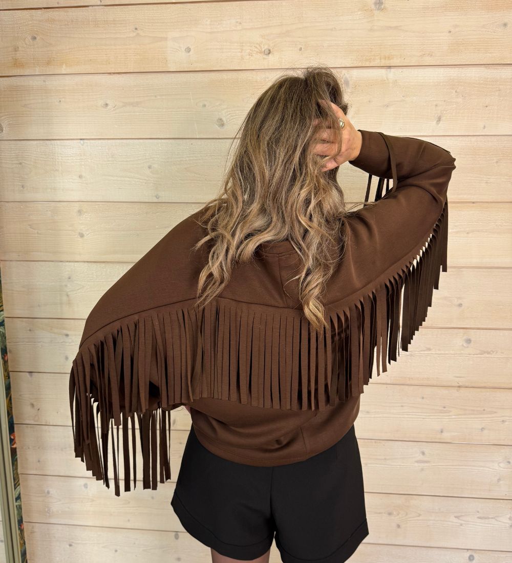 Sweat à franges chocolat