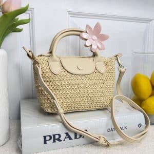 Sac Panier Tressé Effet Raphia